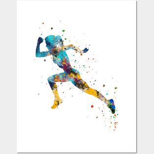 Running woman Posters and Art